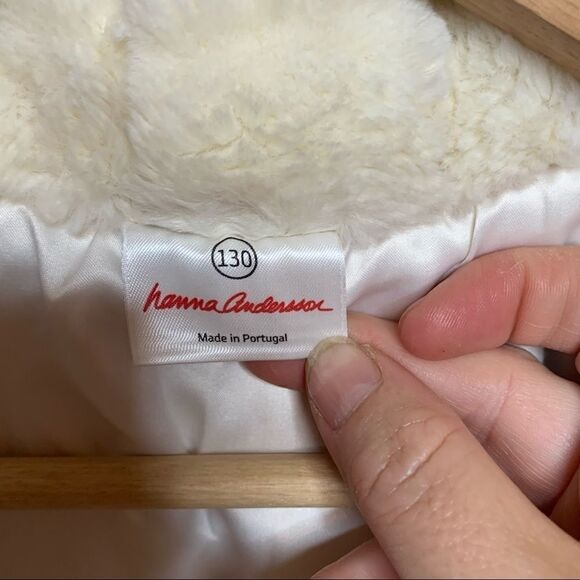 Hanna Andersson Faux Fur Vest Button Front Sz 130 - Picture 5 of 6